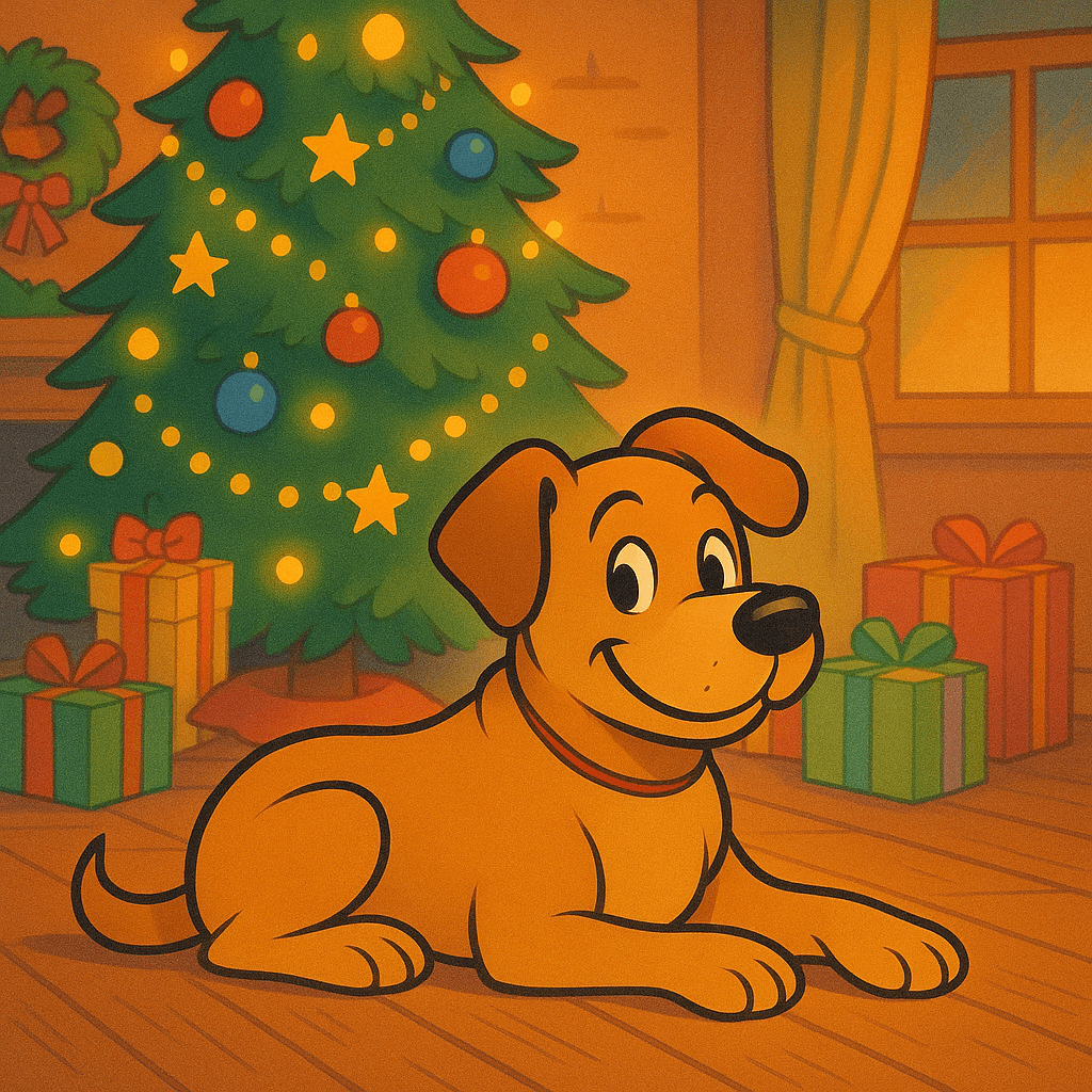 Holiday Tree - AI pet portrait art style