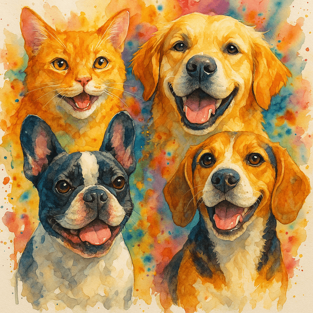 National Pet Day Celebration Portrait - AI pet portrait art style