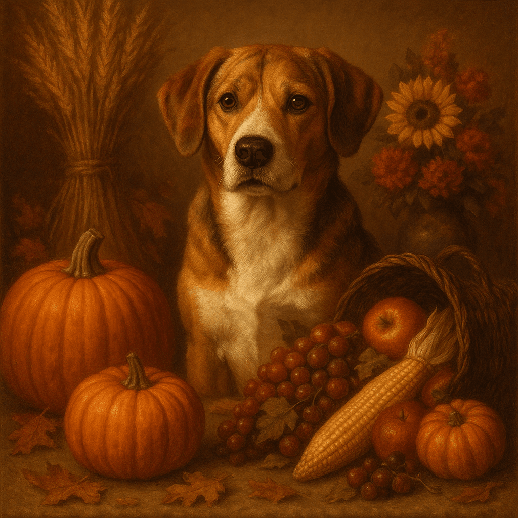 Thanksgiving Paw-traits - AI pet portrait art style